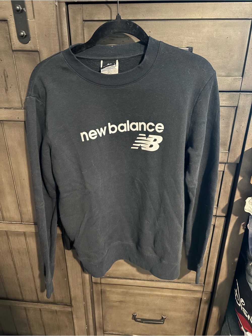 New Balance Black Crewneck Sweatshirt with White Logo
